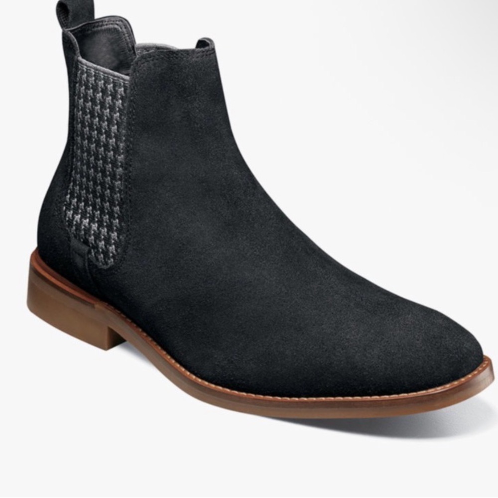 Stacy Adams Mens Black Suede Gabriel Chelsea Boot Size‎ 11.5 Mens NWOT